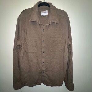 Goodfellow & Co Men's Brown Button-Up Long Sleeve Shirt XL